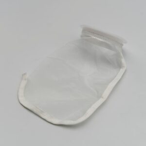 Small white mesh laundry bag for delicate clothes, with a soft fabric trim around the opening