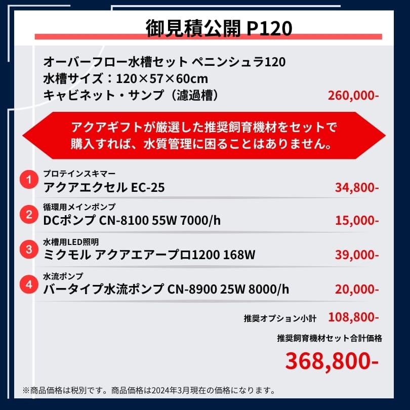 両面から鑑賞できる120cmオーバーフロー水槽 P120 ペニンシュラ キャビネット 黒・白選択可 【全国配送対応】 ネプチューンキューブP120